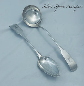 Irish Basting Spoon and Soup Ladle Set, John Pittar, Dublin, 1808/9