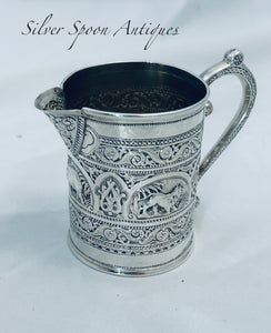 Scottish Sterling 'Indian style' Cream Jug, James Reid & Co, Glasgow, 1873