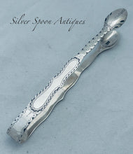 Load image into Gallery viewer, English Sterling Bright Cut Tongs, Rare incuse mark, Thomas Northcote, London, c.1785
