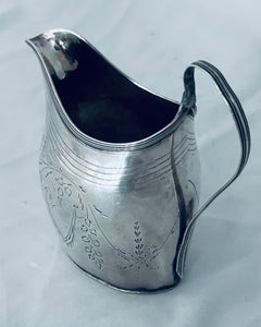 Georgian Sterling Bright-Cut Milk Jug, Thomas Wallis II, London, 1798