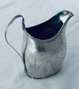 Georgian Sterling Bright-Cut Milk Jug, Thomas Wallis II, London, 1798