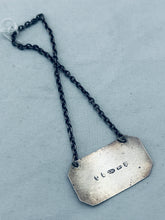 Load image into Gallery viewer, Georgian English Sterling &#39;WHISKY&#39; label, Joseph Willmore, Birmingham, 1807