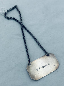 Georgian English Sterling 'WHISKY' label, Joseph Willmore, Birmingham, 1807
