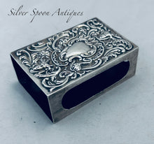 Load image into Gallery viewer, Large English Sterling Matchbox Case, William Comyns, London, 1903