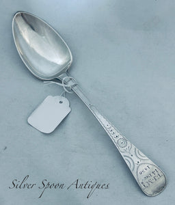 Channel Islands Bright-cut Tablespoon, Jacques Quesnel, Jersey, c.1830