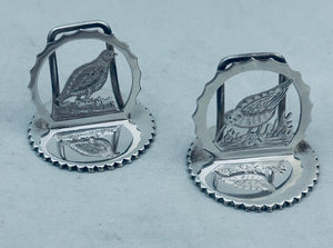 Boxed pair of English sterling Card Holders, A Wilcox, Birmingham, 1932