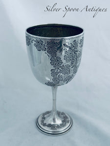 Rare Australian Colonial Silver Wine Goblet, Steiner, Adelaide, c.1870s
