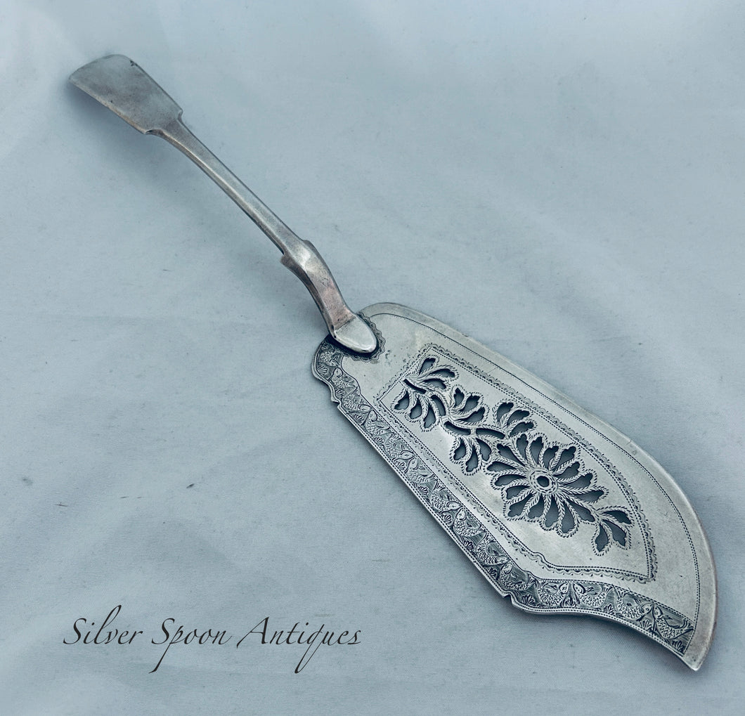 Indian Colonial Silver Fish Slice, Twentyman and Co, Calcutta, 1836-1853