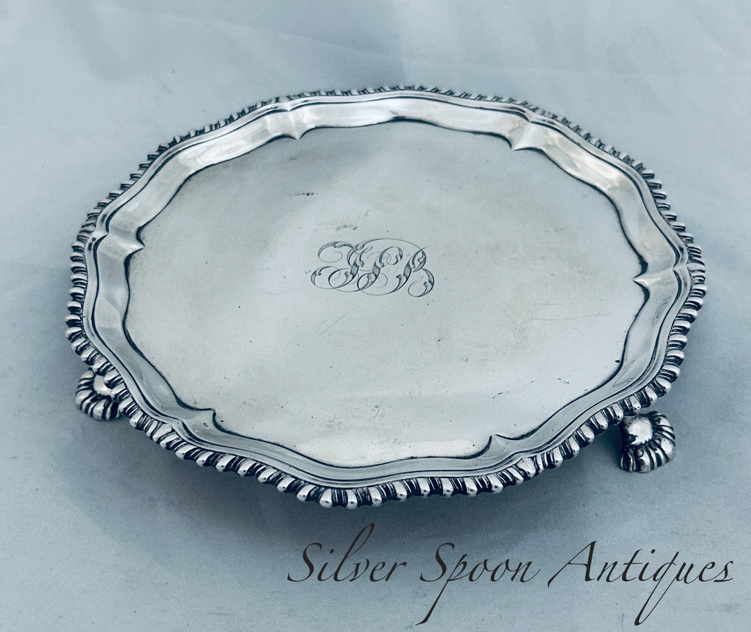 Georgian Sterling Card Tray. Ebenezer Croker, London, 1770