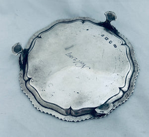 Georgian Sterling Card Tray. Ebenezer Croker, London, 1770
