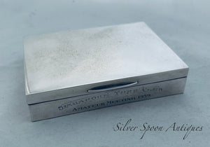 English Sterling Singapore Racing Cigarette Box, Adie Brothers, Birmingham, 1955