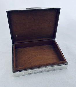 English Sterling Singapore Racing Cigarette Box, Adie Brothers, Birmingham, 1955
