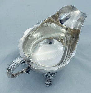 Great Pair of Georgian Style Sterling Gravy Boats, D & J Wellby Ltd, London, 1911