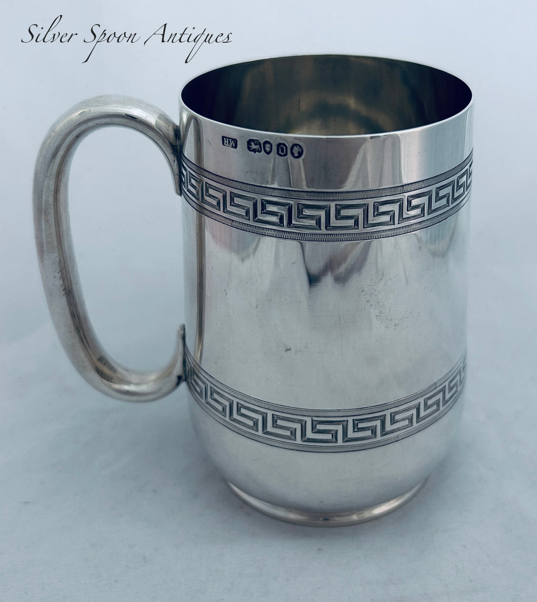 Victorian sterling pint mug, Wilkinson, London, 1869