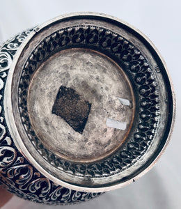 Impressive Indian Silver Vase, Cutch, c.1900