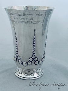 Victorian English Sterling Beaker, Elkington & Co, Birmingham, 1885