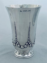 Load image into Gallery viewer, Victorian English Sterling Beaker, Elkington &amp; Co, Birmingham, 1885
