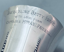 Load image into Gallery viewer, Victorian English Sterling Beaker, Elkington &amp; Co, Birmingham, 1885