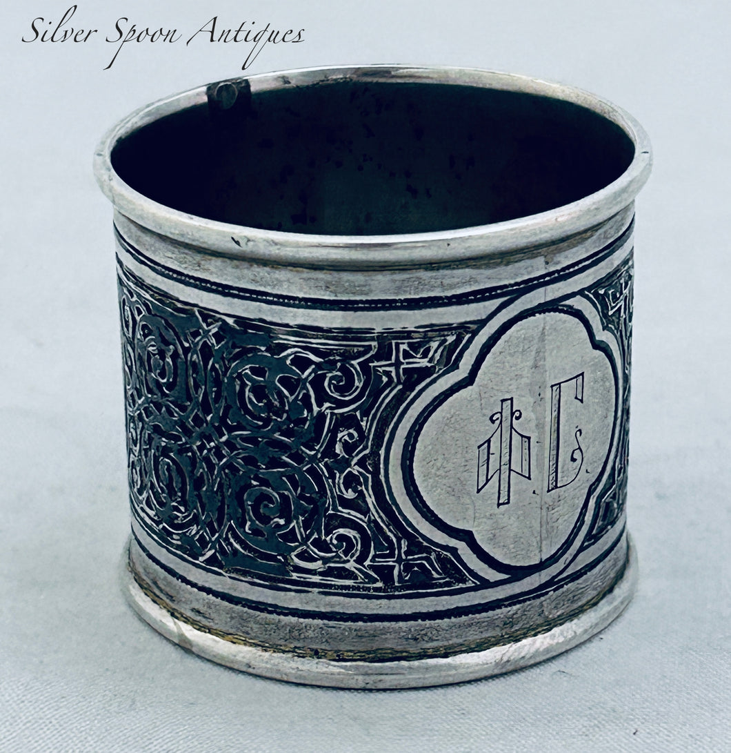 Russian Niello and Silver Serviette Ring, 1875