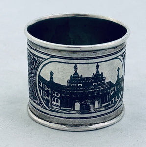 Russian Niello and Silver Serviette Ring, 1875