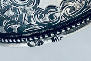 Russian silver and niello serviette ring, c.1908-1918