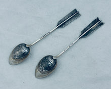 Load image into Gallery viewer, Rare pair of Russian silver and niello teaspoons, 1800s