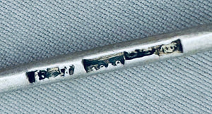 Rare pair of Russian silver and niello teaspoons, 1800s