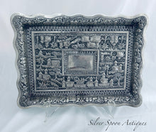 Load image into Gallery viewer, Indian Silver Tray with Village Scenes, Calcutta, c.1900-1920
