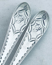 Load image into Gallery viewer, Pair of Scottish sterling bright-cut teaspoons, William Auld, Edinburgh, c.1800