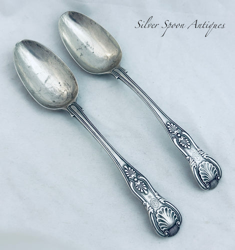 Pair of Kings Pattern Tablespoons, London, Chawner and Co, 1845/1846