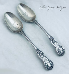 Pair of Kings Pattern Tablespoons, London, Chawner and Co, 1845/1846