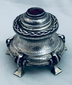 Arts and Crafts Lidded Pot/Ink Well, Ramsden and Carr, London, 1899