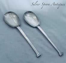 Load image into Gallery viewer, Pair of Art Deco English Sterling Serving Spoons, James Dixon &amp; Sons, Sheffield, 1921