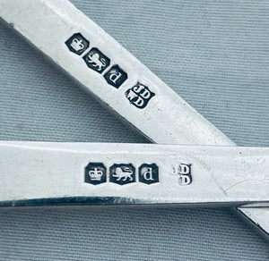Pair of Art Deco English Sterling Serving Spoons, James Dixon & Sons, Sheffield, 1921