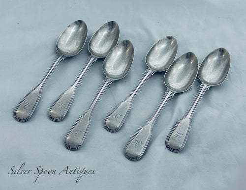 Set of six Fiddle and Thread Tablespoons, William Sumner, London, 1830