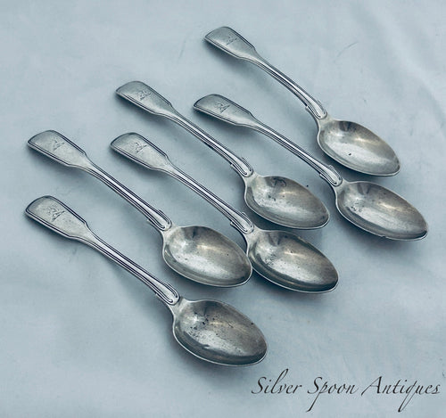 Set of six Fiddle and Thread Teaspoons, William Sumner, London, 1830