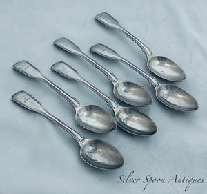 Set of six Fiddle and Thread Teaspoons, William Sumner, London, 1830