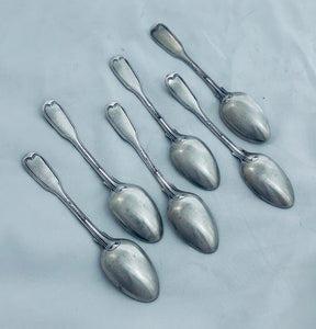 Set of six Fiddle and Thread Teaspoons, William Sumner, London, 1830