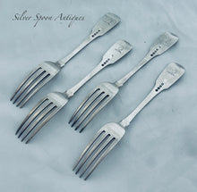 Load image into Gallery viewer, Set of four English silver Table Forks, Eley, London, 1811