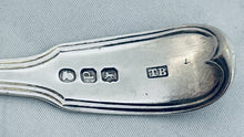 Load image into Gallery viewer, English Fiddle and Thread long stemmed salt spoon, Thomas Barker, London, 1819