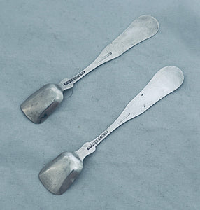 Pair of American coin silver salt shovels, A.G.Reed & Co, Nashua NH, 1843-1849