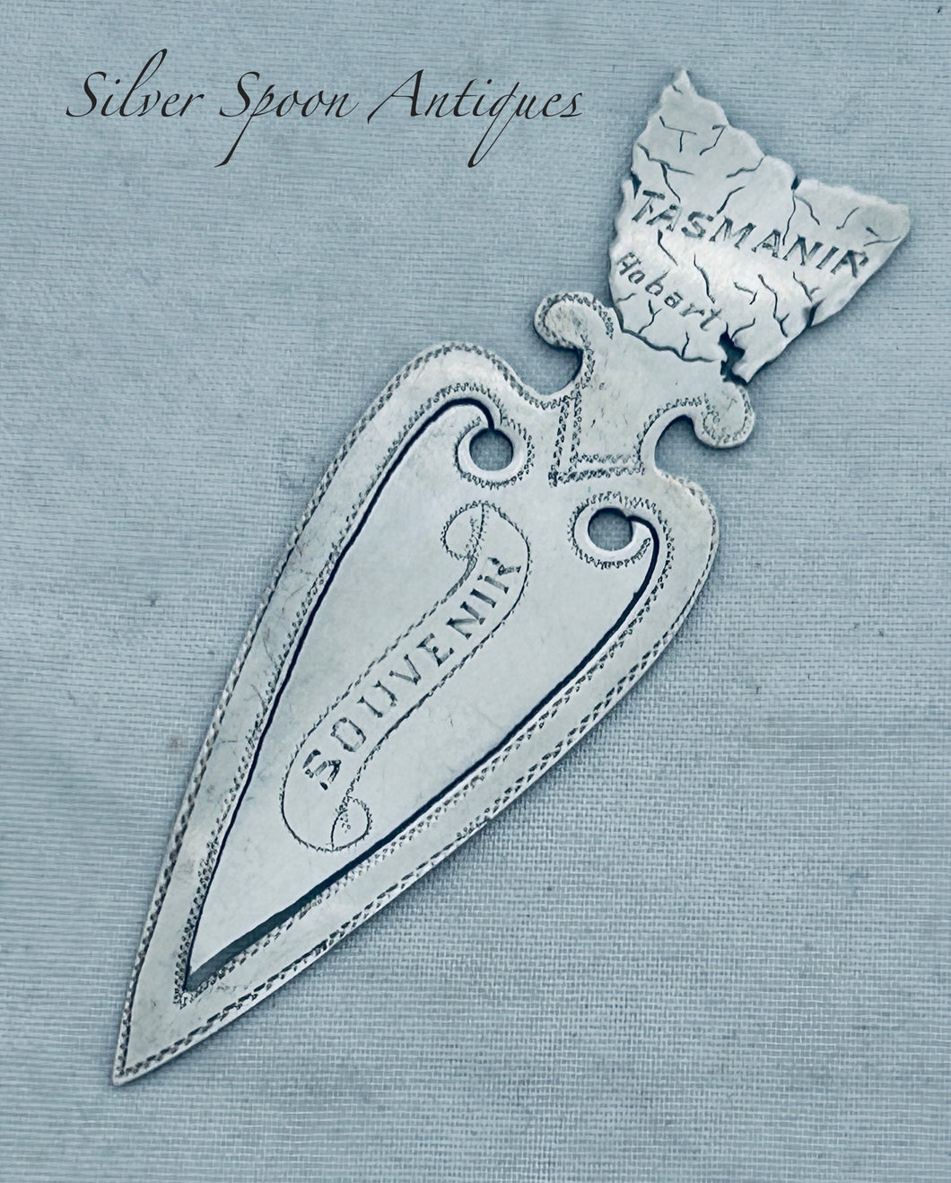 Australian sterling bookmark, W.Golding, Hobart, c.1900