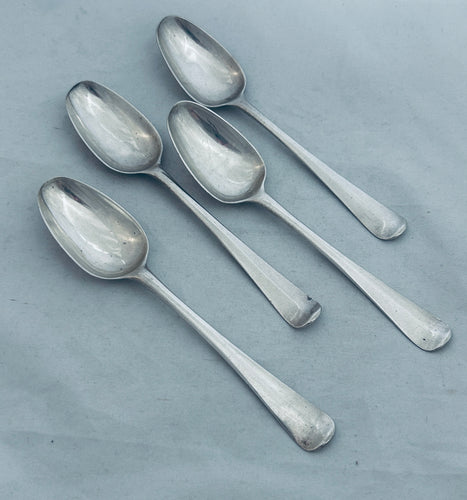 Set of four Irish Sterling Dessert Spoons, Joseph Teafe, Dublin, 1740s