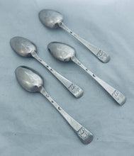 Load image into Gallery viewer, Set of four Irish Sterling Dessert Spoons, Joseph Teafe, Dublin, 1740s