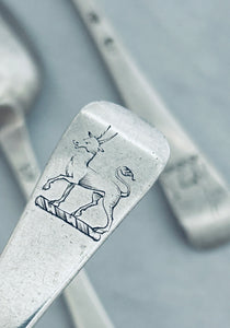Set of four Irish Sterling Dessert Spoons, Joseph Teafe, Dublin, 1740s