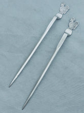 Load image into Gallery viewer, Pair of Victorian English Sterling Poultry Skewers, Williams &amp; Co, London, 1889