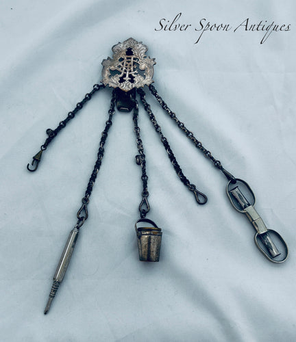 Antique Silverplate Chatelaine, c.1880-1900