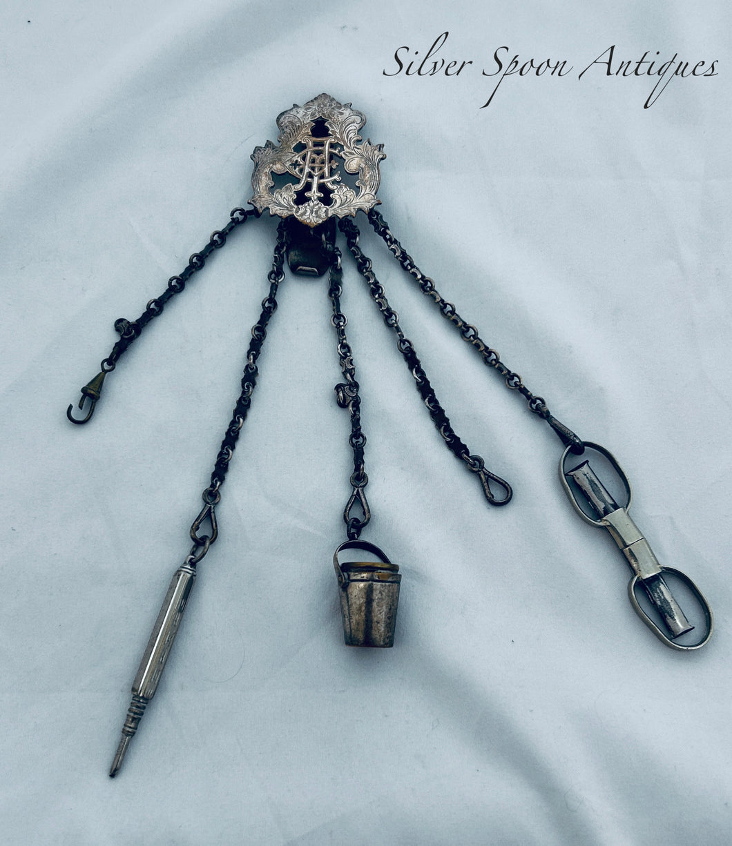 Antique Silverplate Chatelaine, c.1880-1900