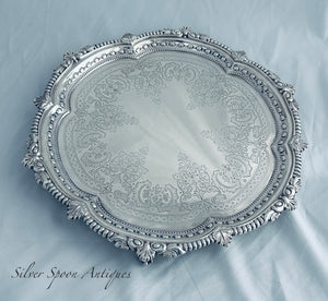 English Edwardian Sterling Salver, Robert Pringle & Sons, London, 1906
