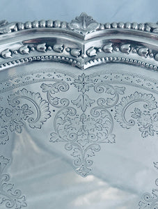 English Edwardian Sterling Salver, Robert Pringle & Sons, London, 1906